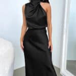 Black old money dress